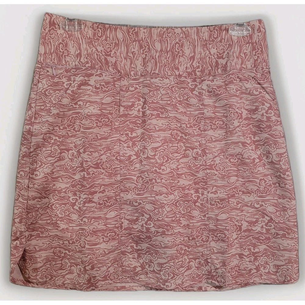 Women's Pink Patterned Skort - Casual Stretch